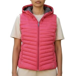 Spyder Timeless Hooded Goose Down Puffer Vest - Neon Pink Women's Size L